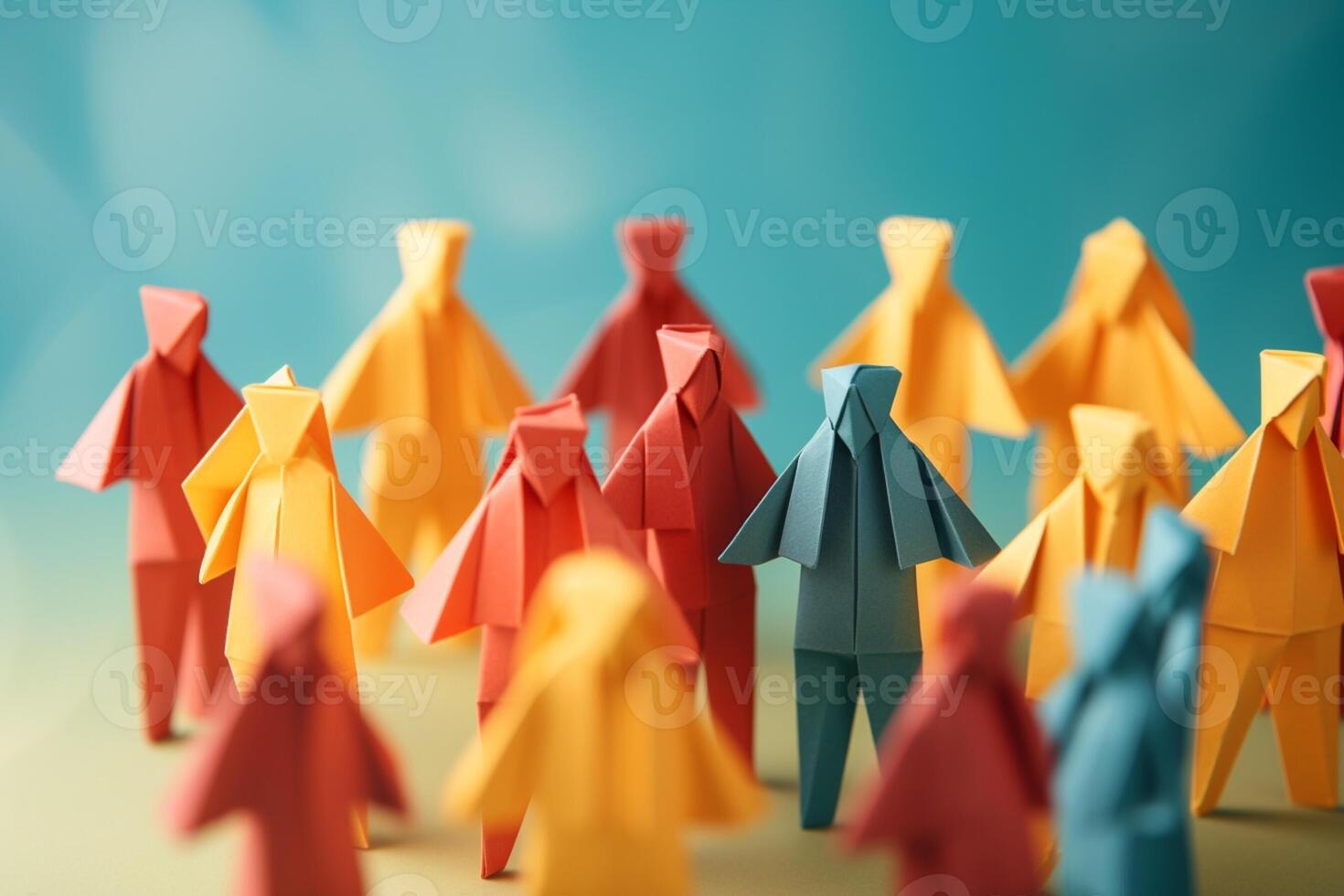 AI Generated Man background leadership group success businessman career management teamwork person abstract business concept corporate competitive leader red symbol employee team photo