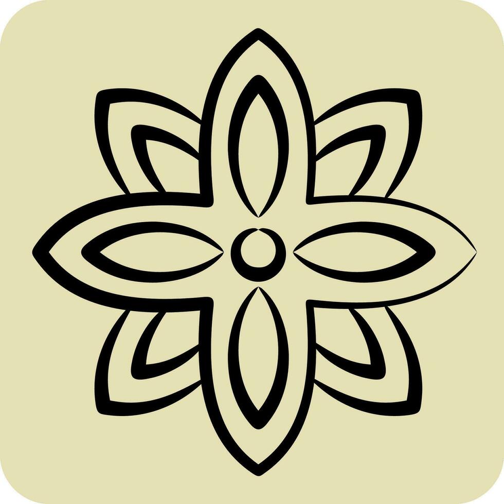 Icon Anise. related to India symbol. hand drawn style. simple design editable. simple illustration vector