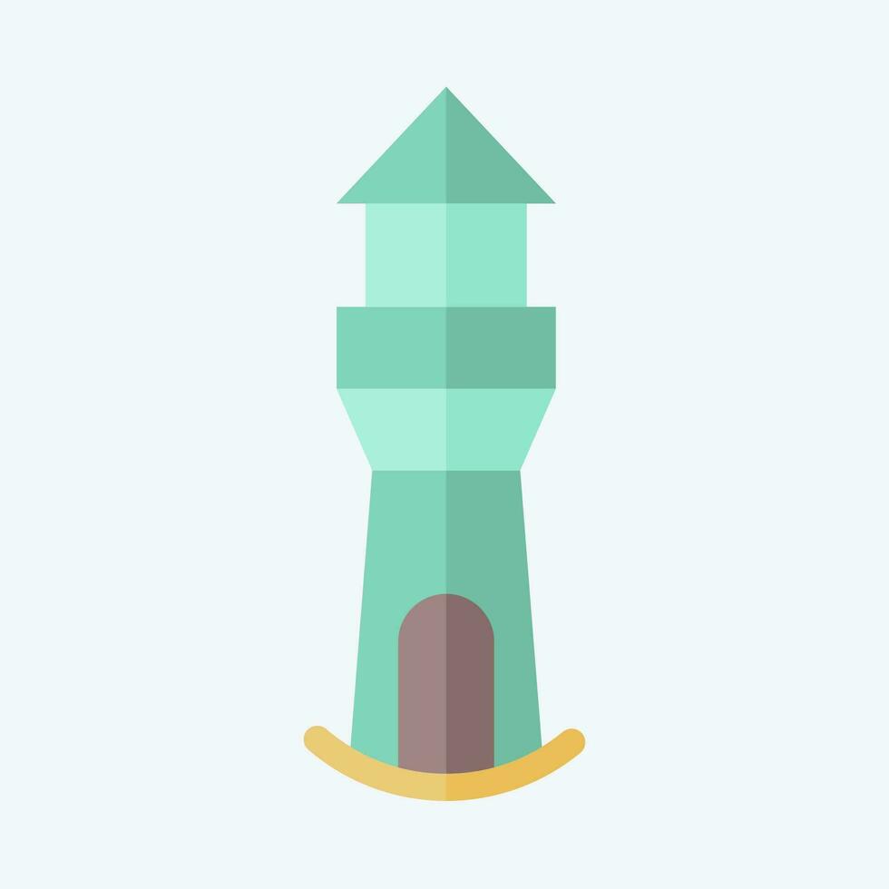 Icon Lighthouse. related to Icon Building symbol. flat style. simple design editable. simple illustration vector