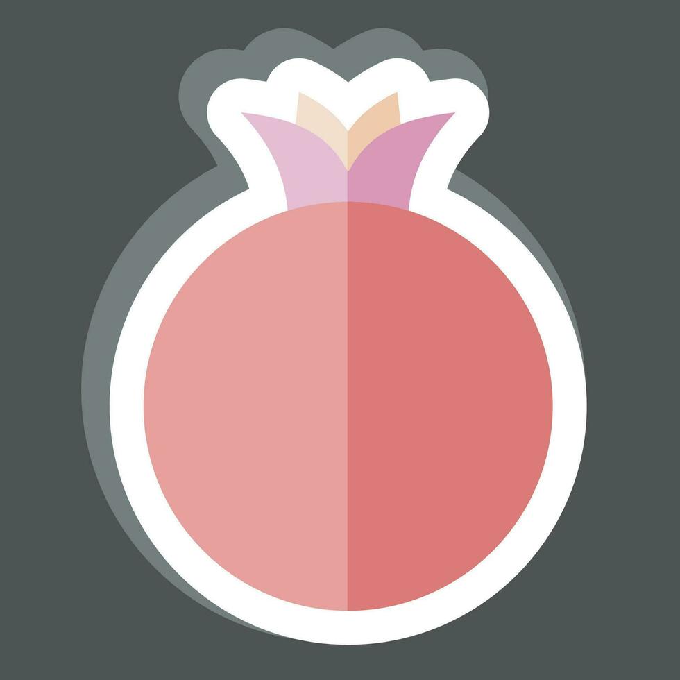 Sticker Pomegranate. related to Fruit and Vegetable symbol. simple design editable. simple illustration vector