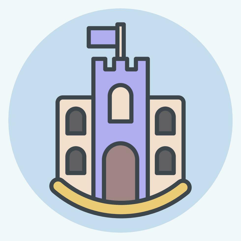 Icon castle. related to Icon Building symbol. color mate style. simple design editable. simple illustration vector