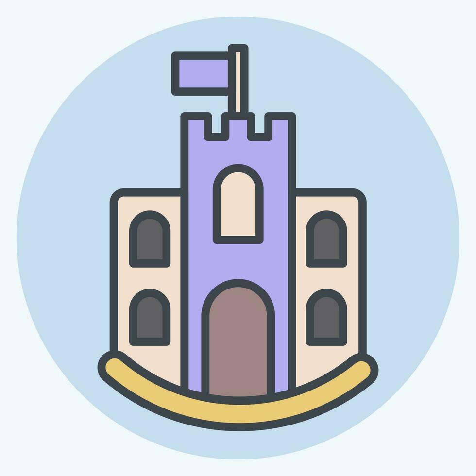 icono castillo. relacionado a icono edificio símbolo. color compañero estilo. sencillo diseño editable. sencillo ilustración vector