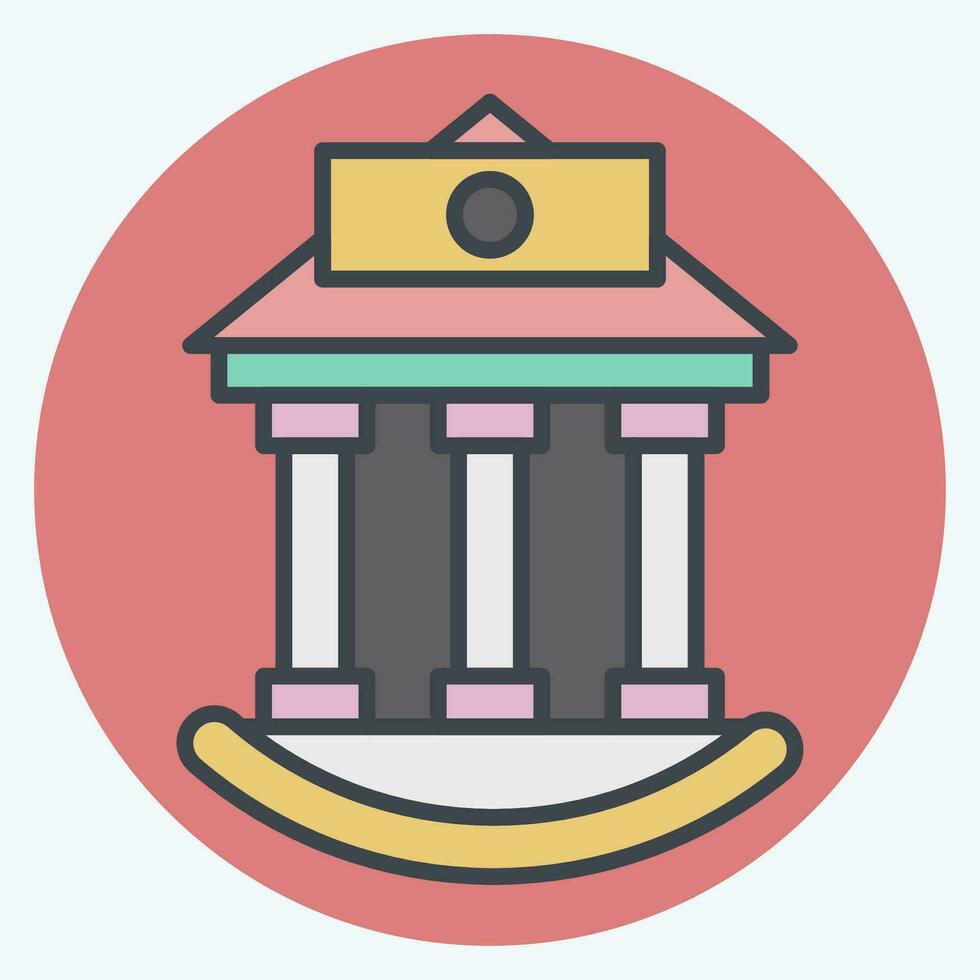 Icon Bank. related to Icon Building symbol. color mate style. simple design editable. simple illustration vector