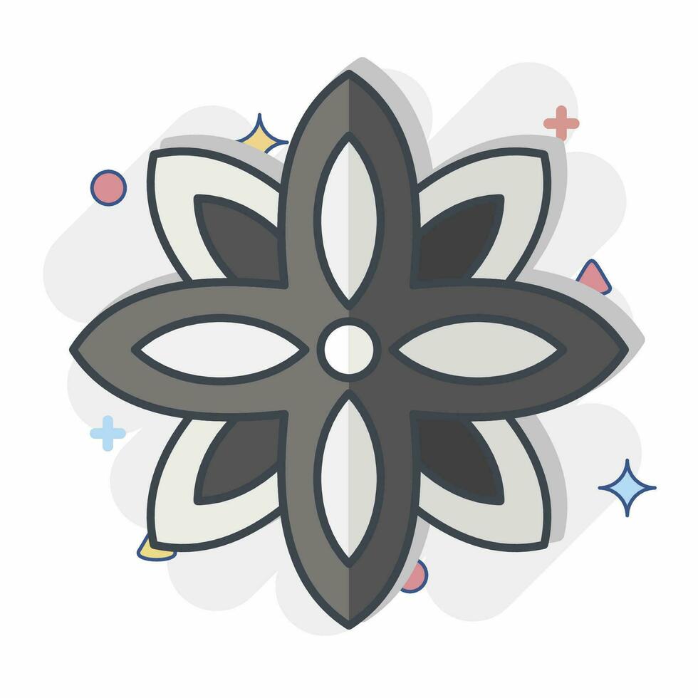 Icon Anise. related to India symbol. comic style. simple design editable. simple illustration vector