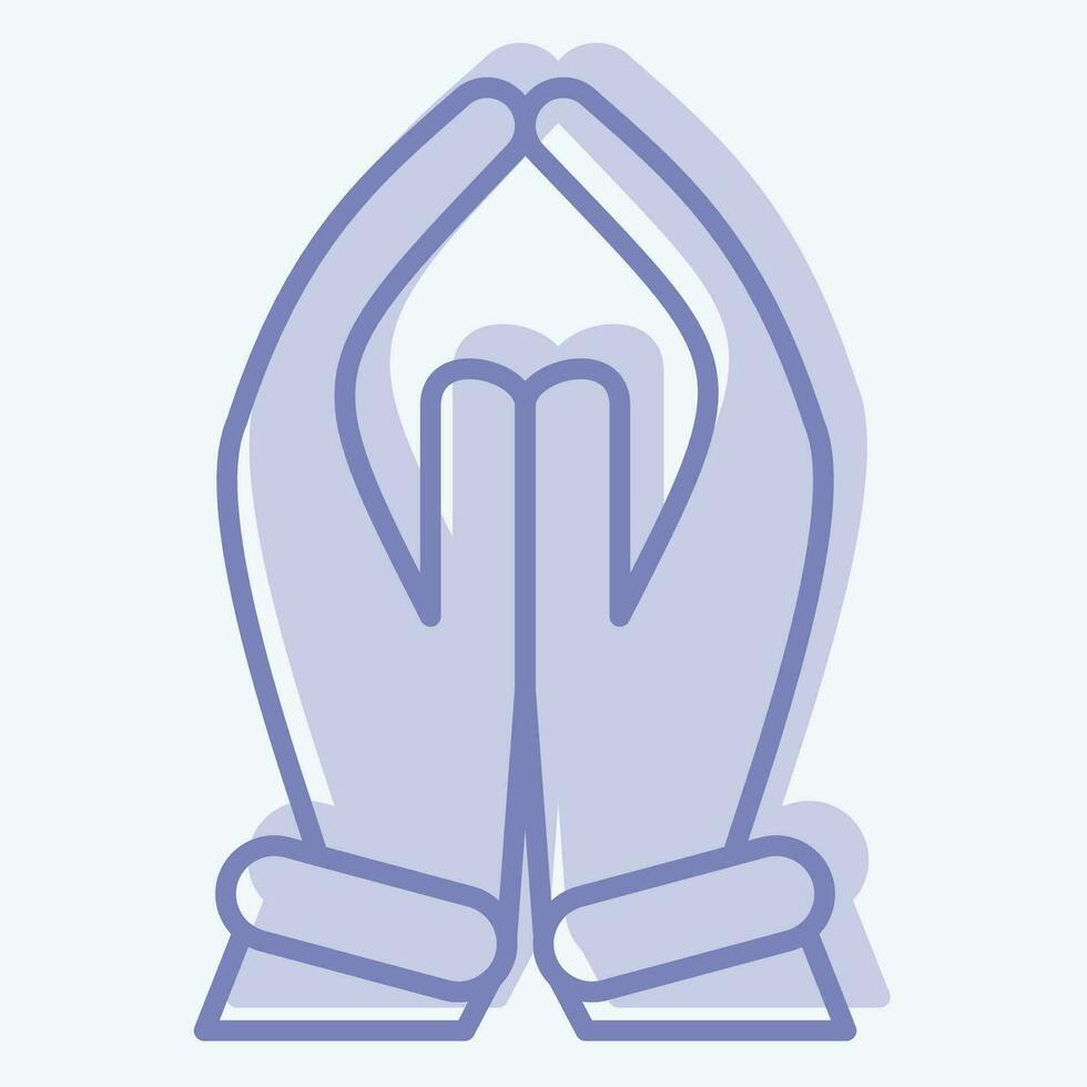 Icon Pray. related to India symbol. two tone style. simple design editable. simple illustration vector