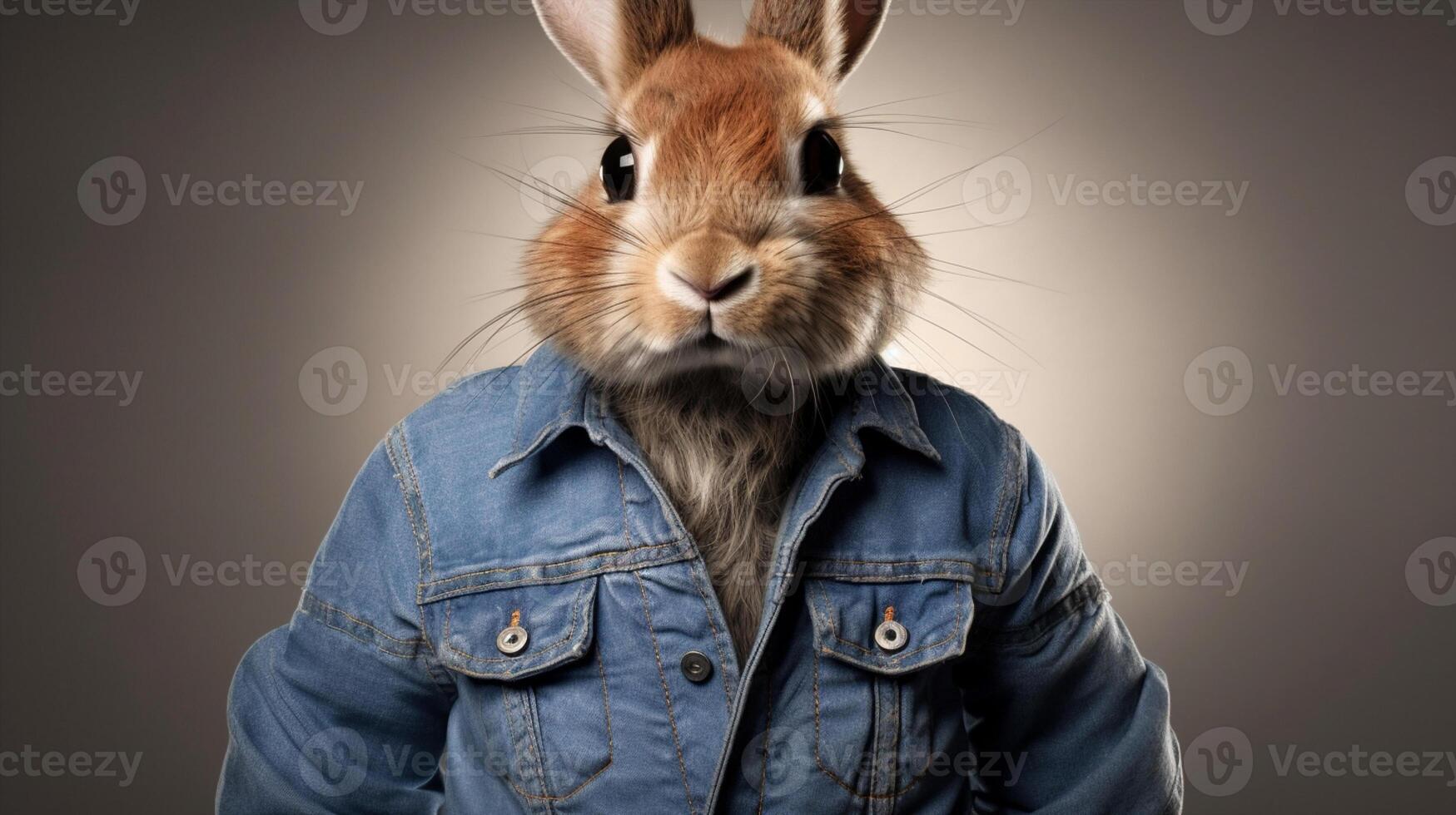 AI Generated Rabbit green spring brown nature grass easter background ear fluffy fur adorable mammal pet bunny hare animal rodent cute furry photo