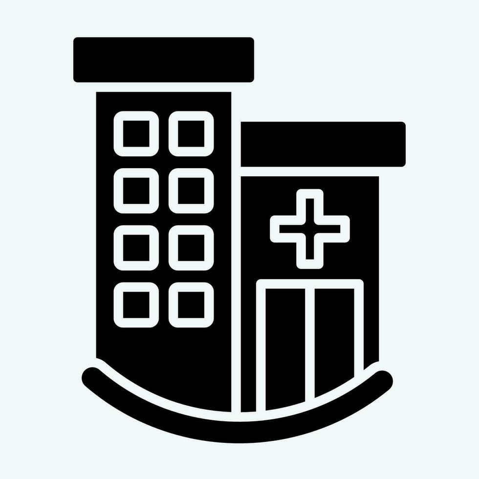 Icon Clinic. related to Icon Building symbol. glyph style. simple design editable. simple illustration vector