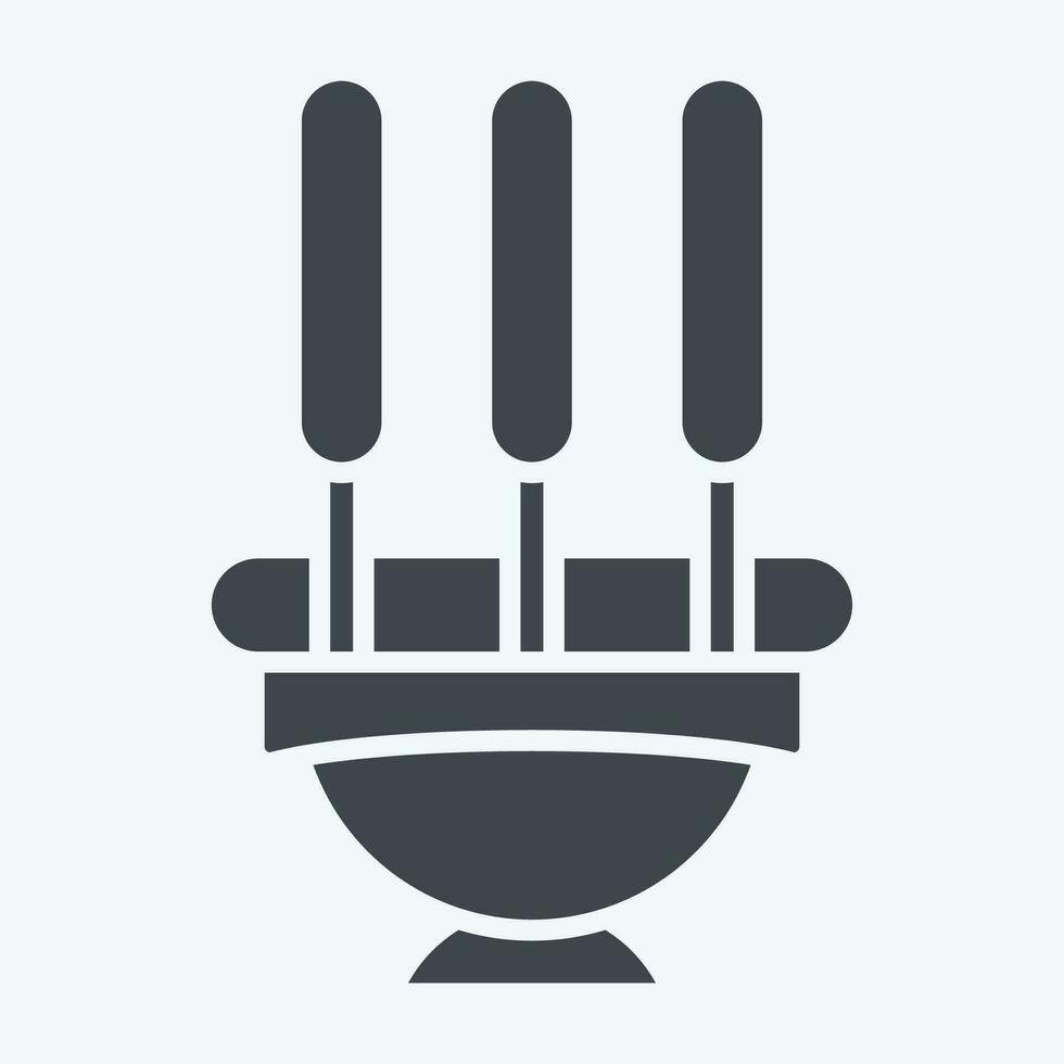 Icon Incense. related to India symbol. glyph style. simple design editable. simple illustration vector