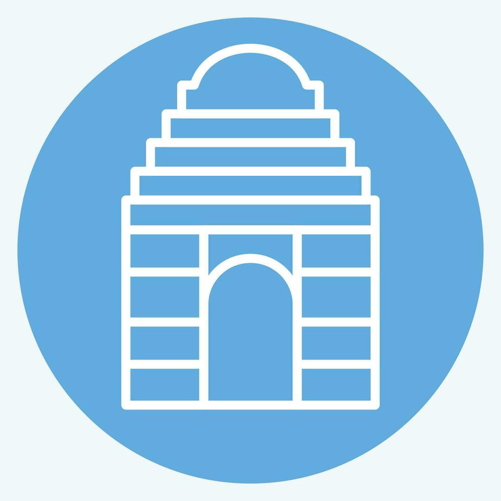 Icon Gate of India. related to India symbol. blue eyes style. simple design editable. simple illustration vector