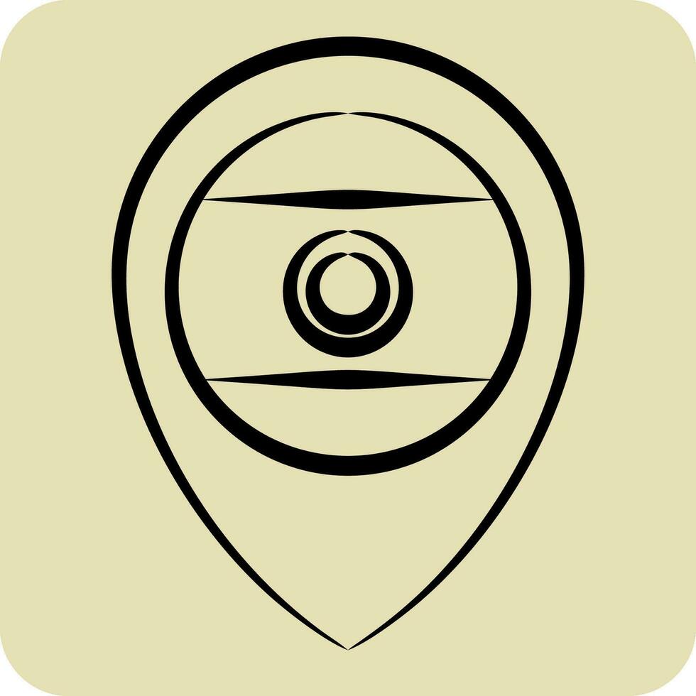 Icon India Location. related to India symbol. hand drawn style. simple design editable. simple illustration vector