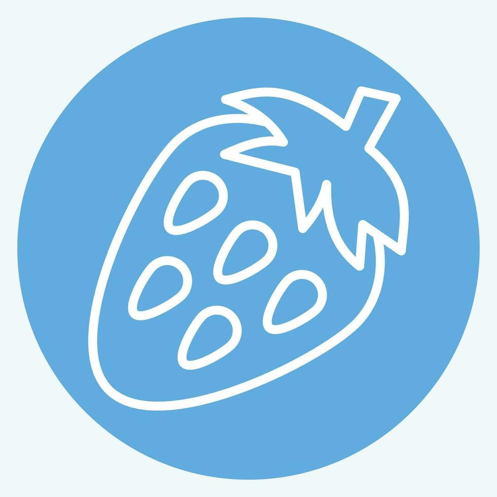 icono fresa. relacionado a Fruta y vegetal símbolo. azul ojos estilo. sencillo diseño editable. sencillo ilustración vector