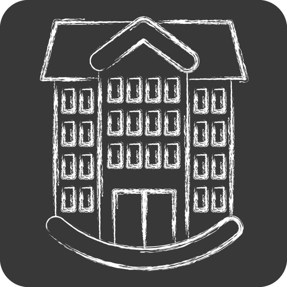 Icon School. related to Icon Building symbol. chalk Style. simple design editable. simple illustration vector