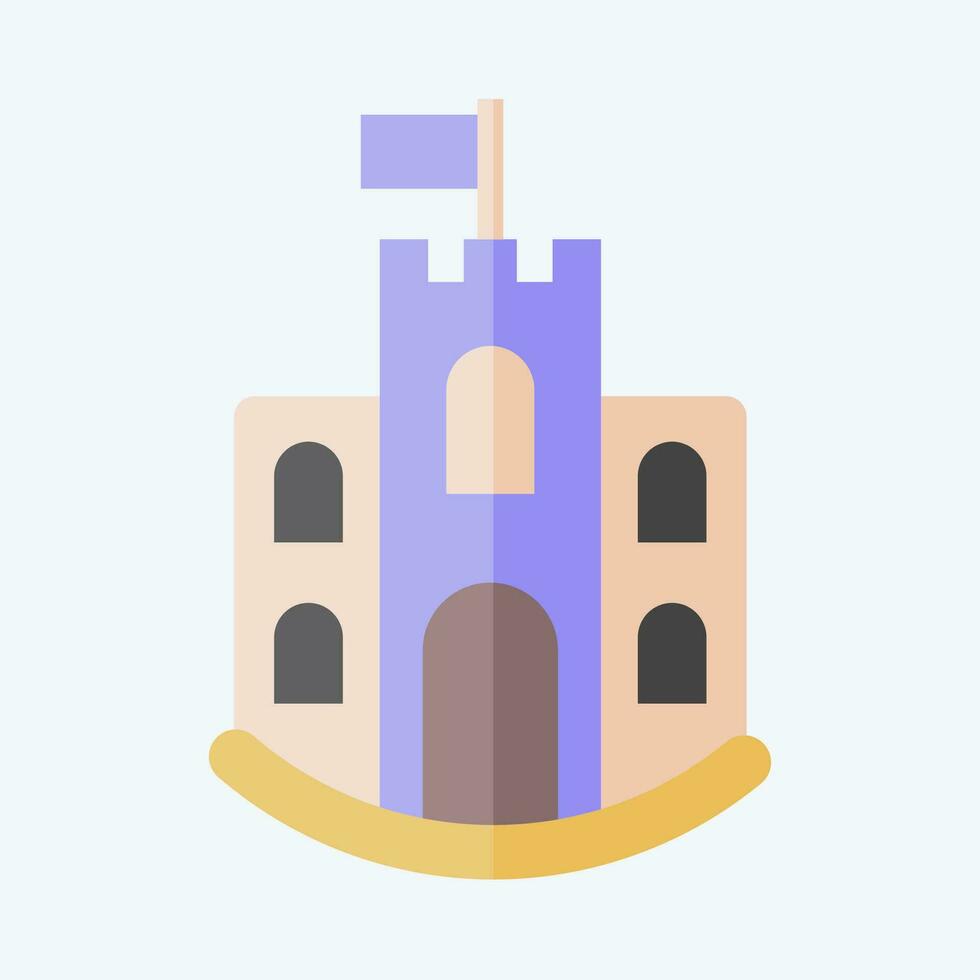 Icon castle. related to Icon Building symbol. flat style. simple design editable. simple illustration vector