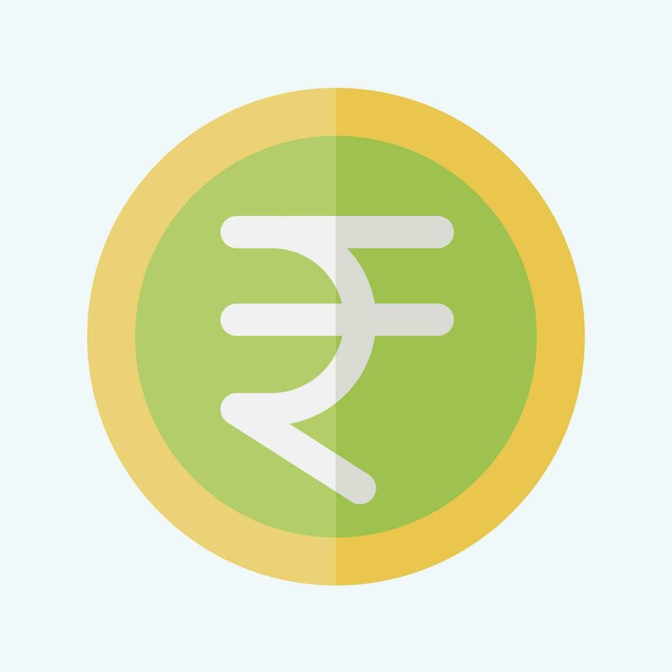 Icon Rupee. related to India symbol. flat style. simple design editable. simple illustration vector