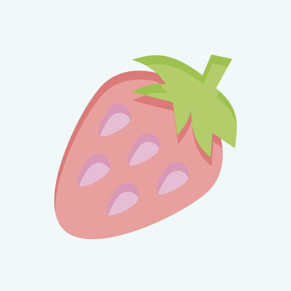 Icon Strawberry. related to Fruit and Vegetable symbol. flat style. simple design editable. simple illustration vector