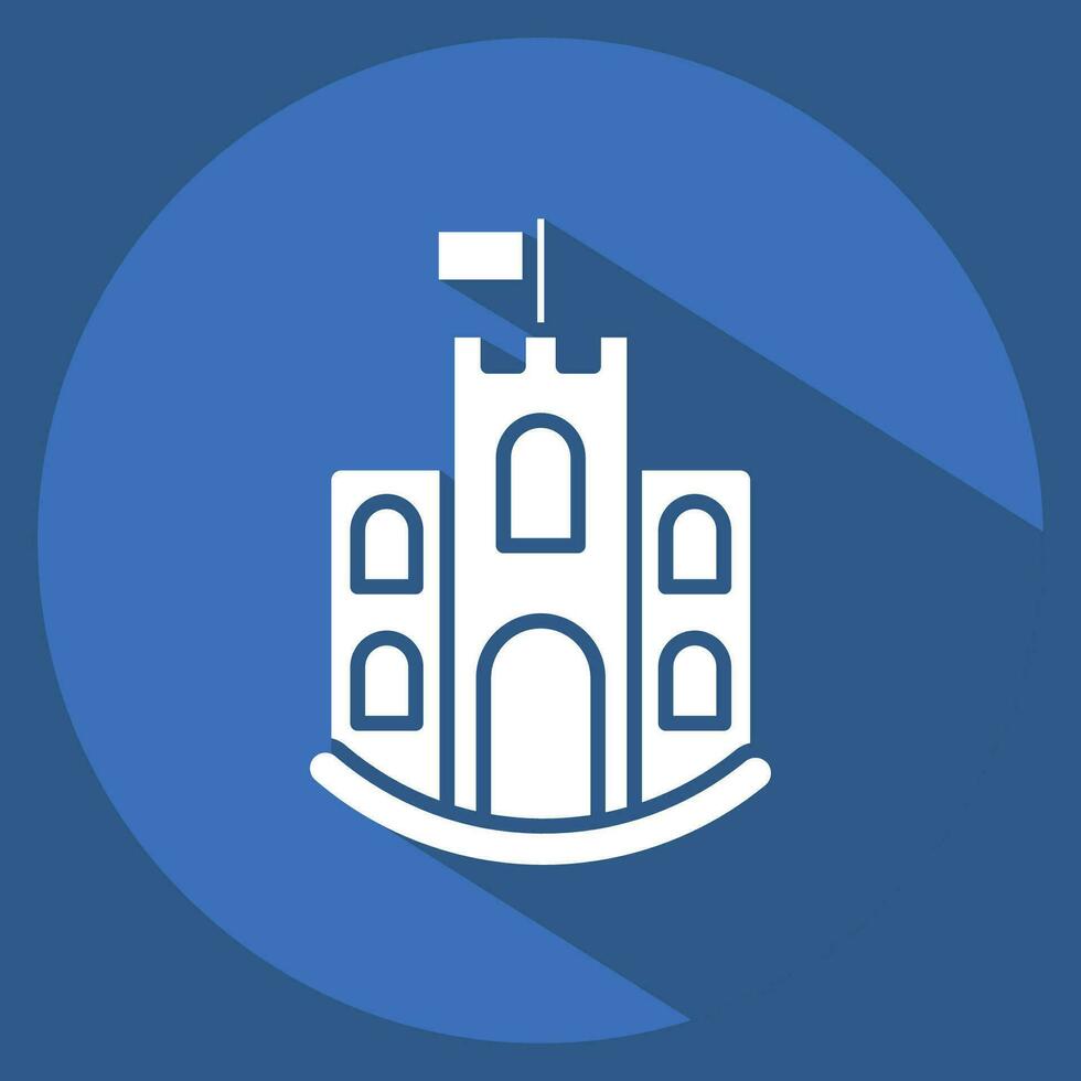 Icon castle. related to Icon Building symbol. long shadow style. simple design editable. simple illustration vector