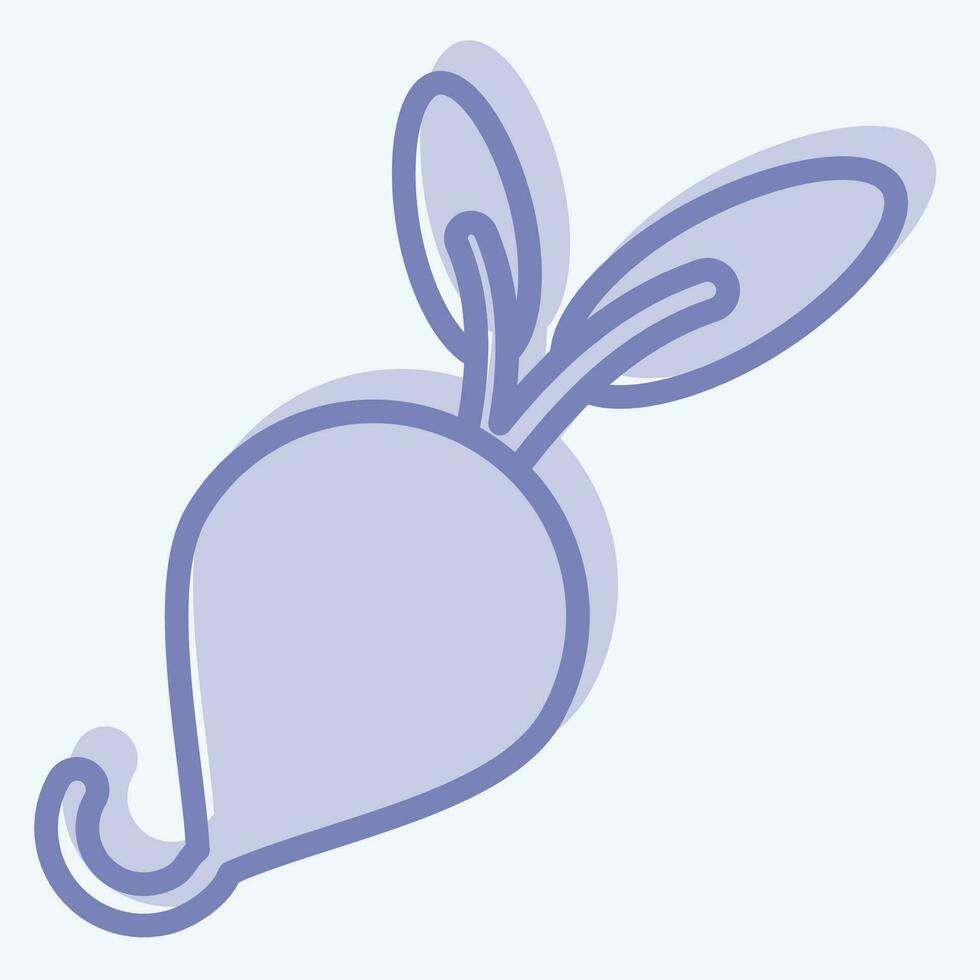 icono rábano. relacionado a Fruta y vegetal símbolo. dos tono estilo. sencillo diseño editable. sencillo ilustración vector