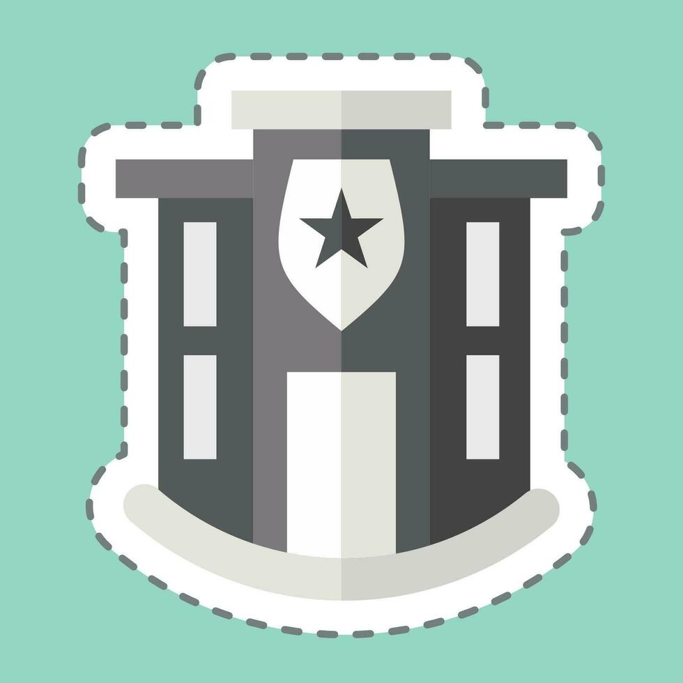Sticker line cut Police Station. related to Sticker line cut Building symbol. simple design editable. simple illustration vector