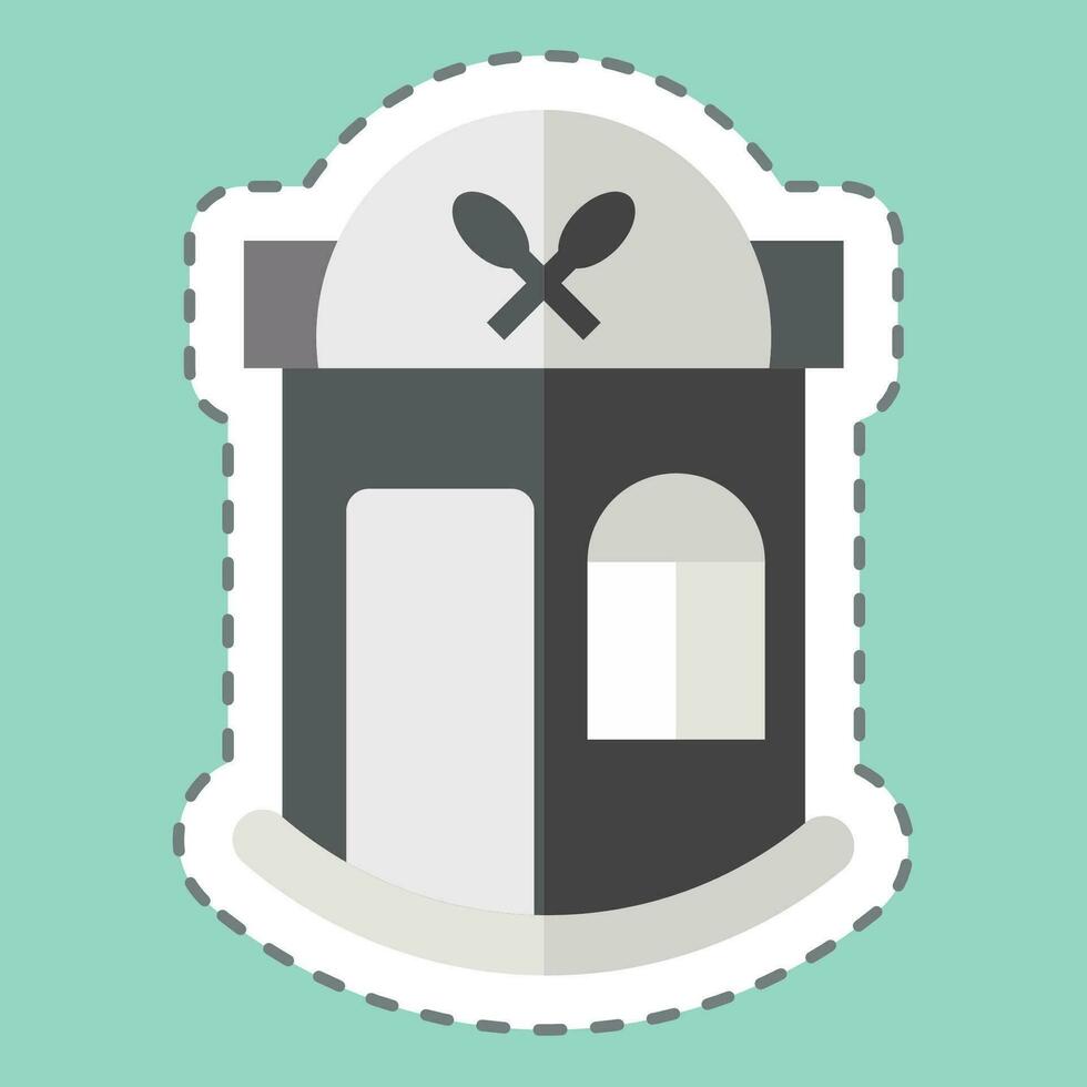 Sticker line cut Restaurant. related to Sticker line cut Building symbol. simple design editable. simple illustration vector