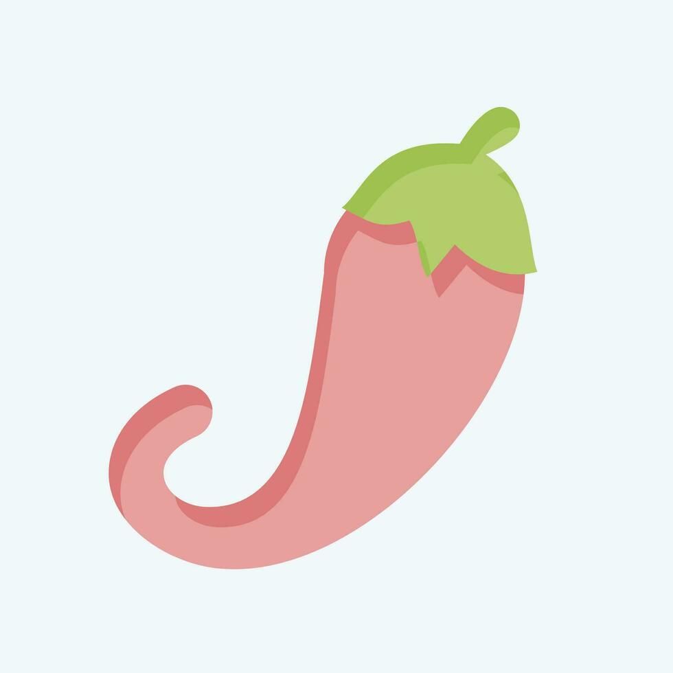 Icon Chili Paper. related to Fruit and Vegetable symbol. flat style. simple design editable. simple illustration vector