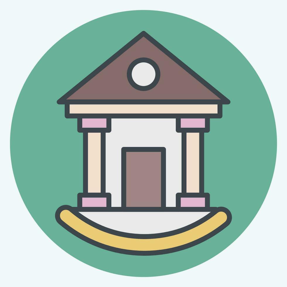 Icon Court House. related to Icon Building symbol. color mate style. simple design editable. simple illustration vector