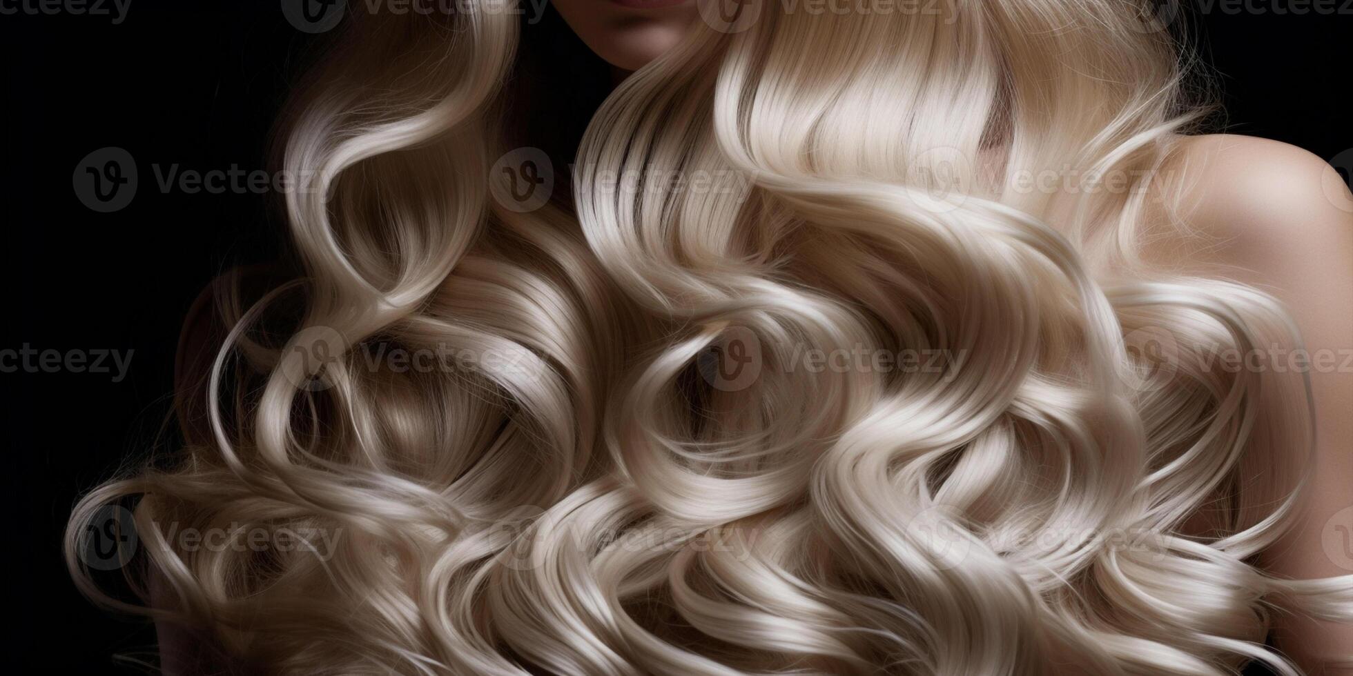 AI Generated Hairstyle woman model female care background blond shiny beauty coloring curly healthy fashion long style hairdresser hair curls salon photo