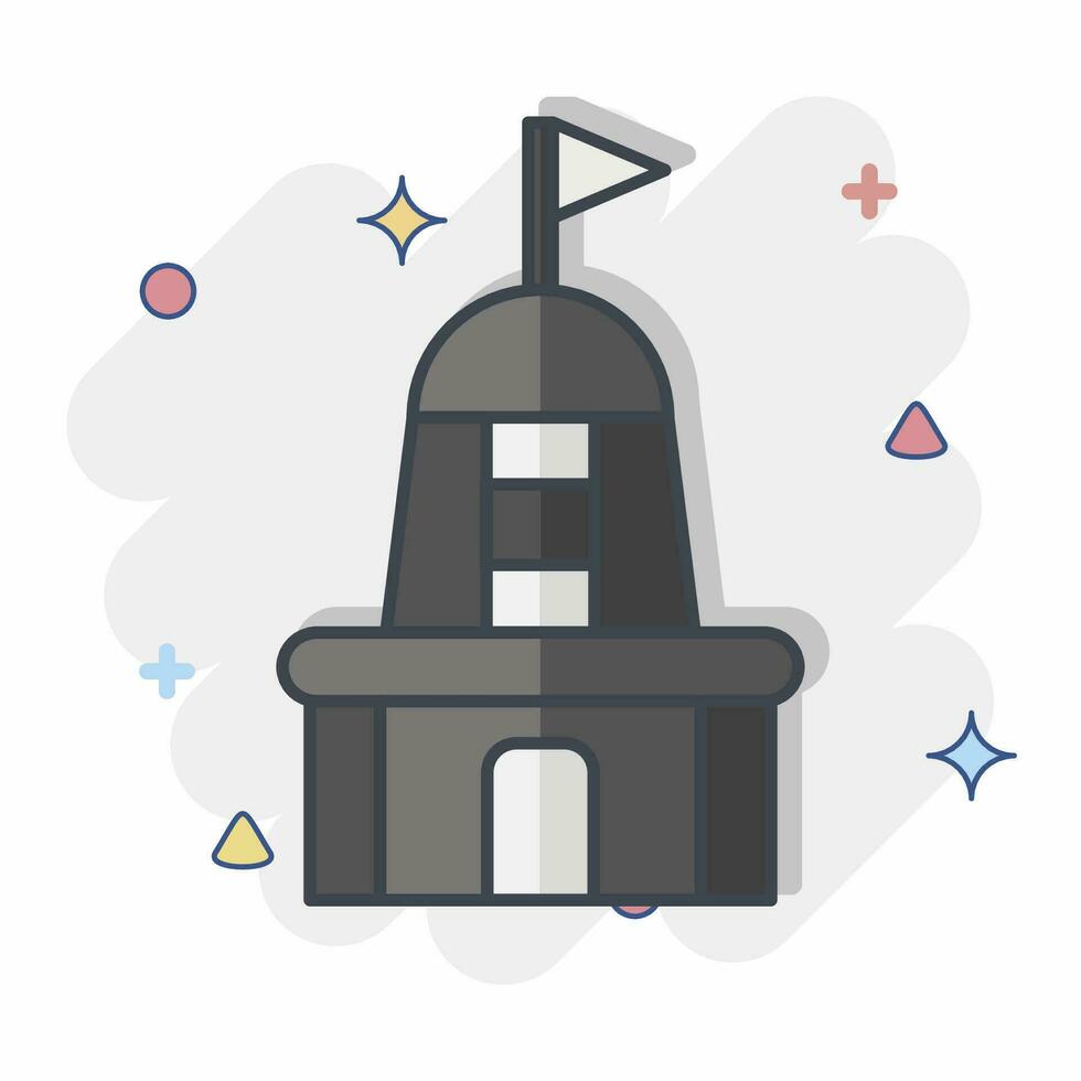 Icon Temple. related to India symbol. comic style. simple design editable. simple illustration vector