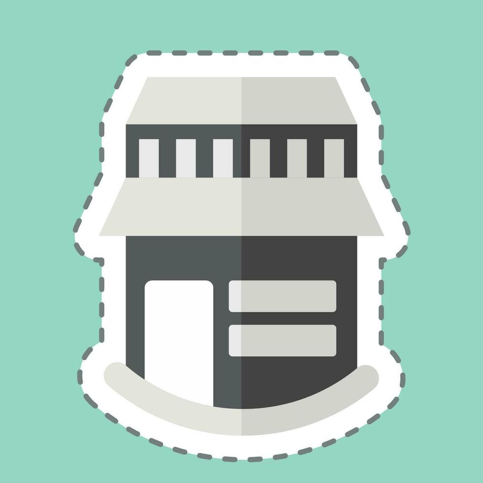 Sticker line cut Farm House. related to Sticker line cut Building symbol. simple design editable. simple illustration vector