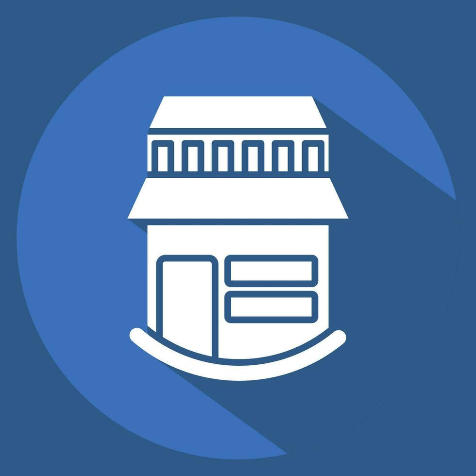 Icon Farm House. related to Icon Building symbol. long shadow style. simple design editable. simple illustration vector