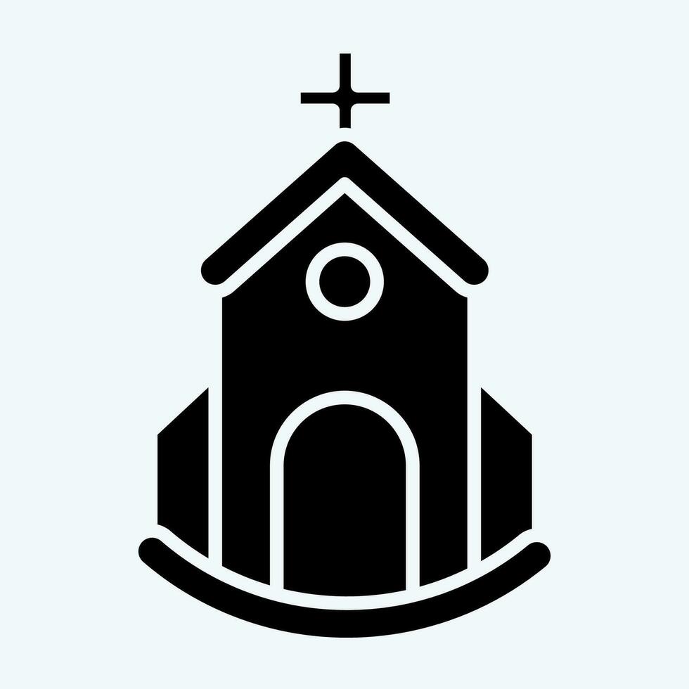 icono iglesia. relacionado a icono edificio símbolo. glifo estilo. sencillo diseño editable. sencillo ilustración vector