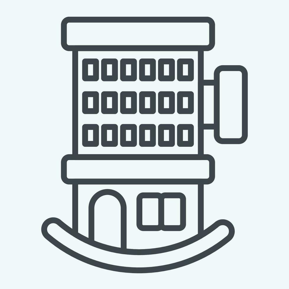 Icon Hotel. related to Icon Building symbol. line style. simple design editable. simple illustration vector