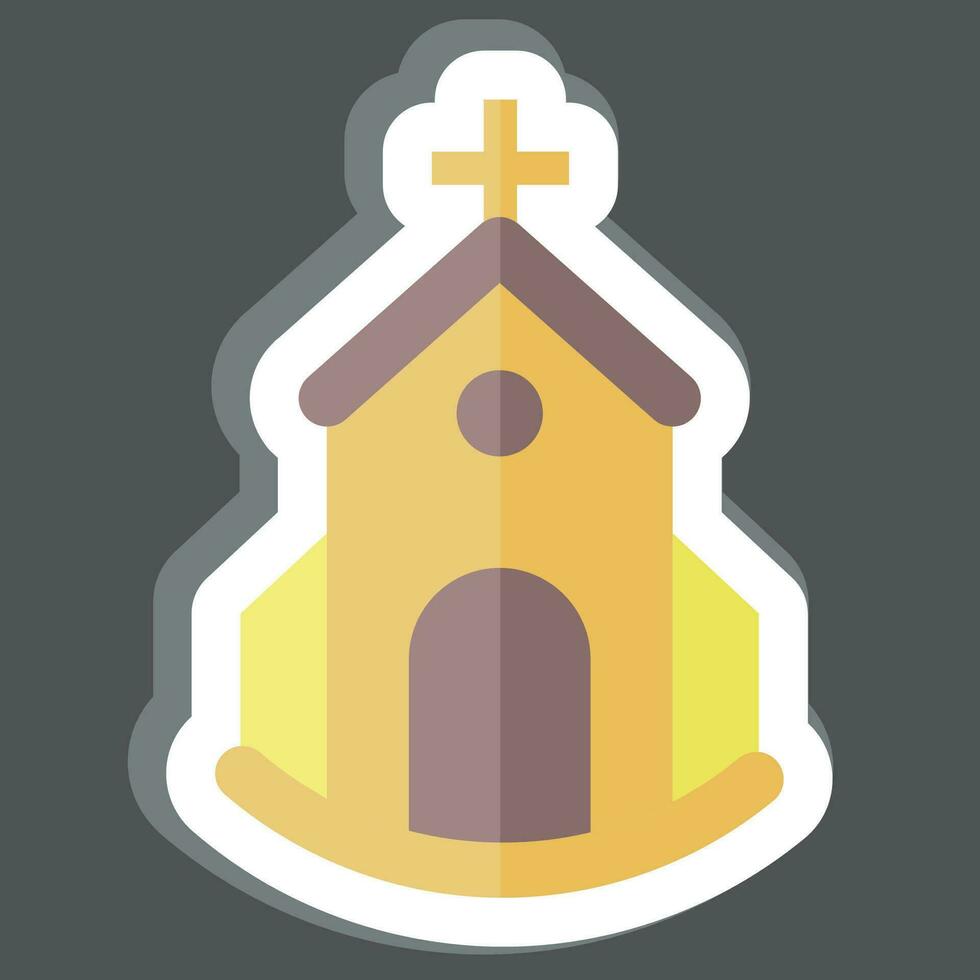 pegatina iglesia. relacionado a pegatina edificio símbolo. sencillo diseño editable. sencillo ilustración vector