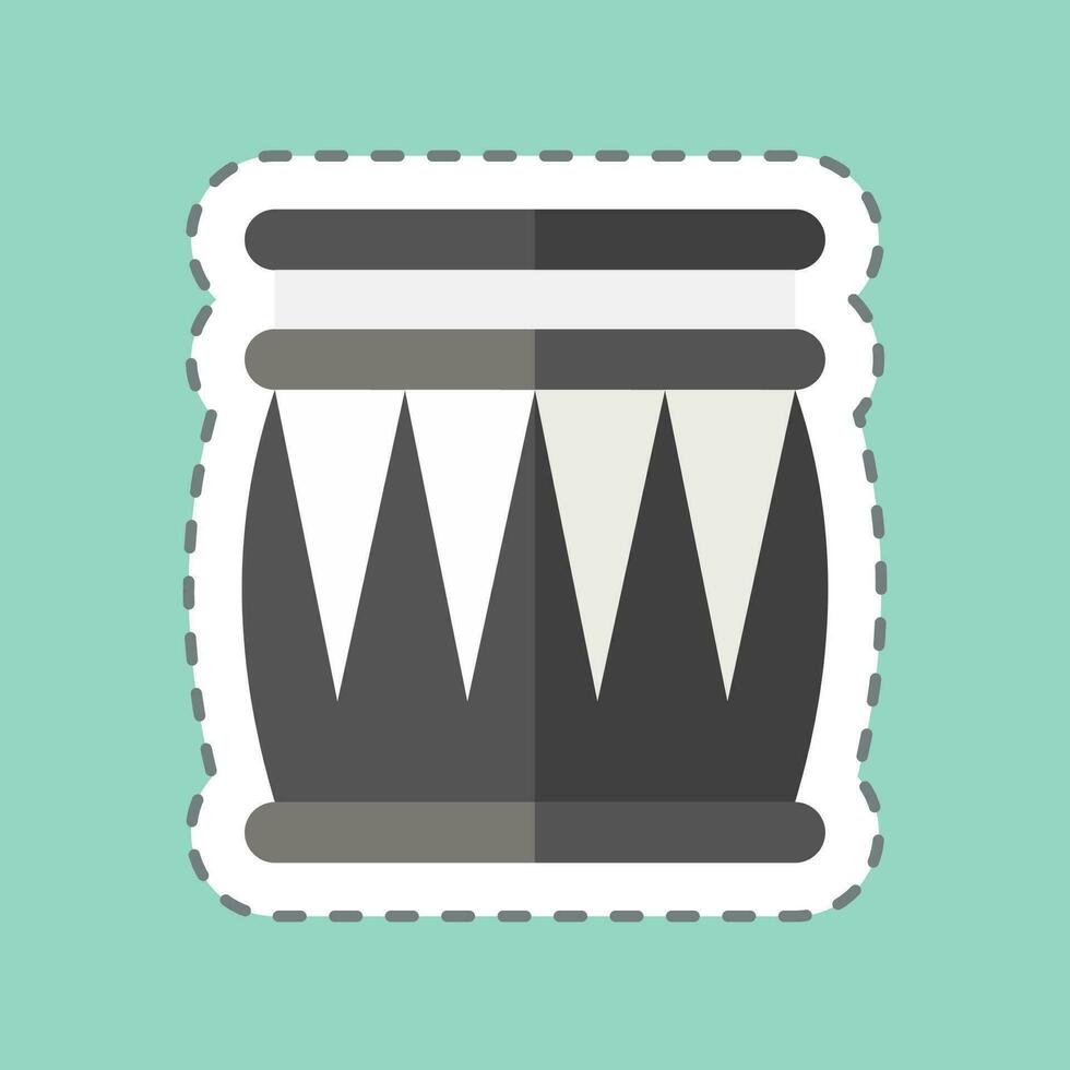 Sticker line cut Tabla. related to India symbol. simple design editable. simple illustration vector