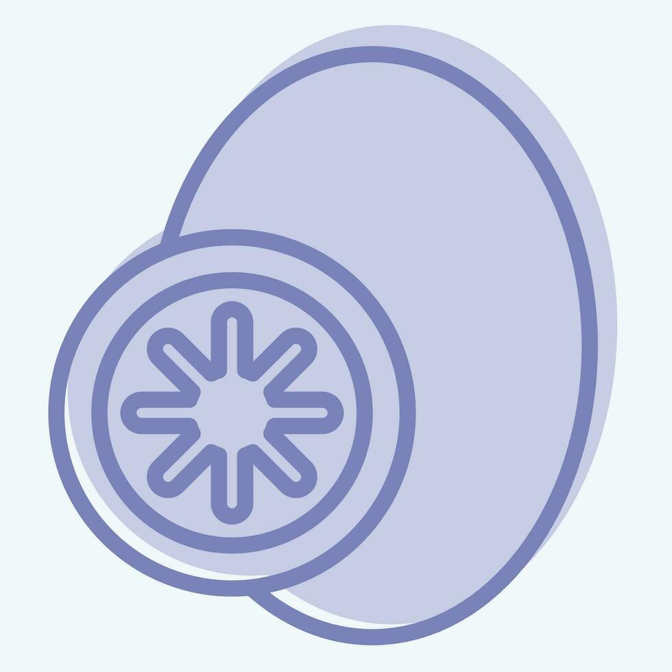 Icon Kiwi fruit. related to Fruit and Vegetable symbol. two tone style. simple design editable. simple illustration vector