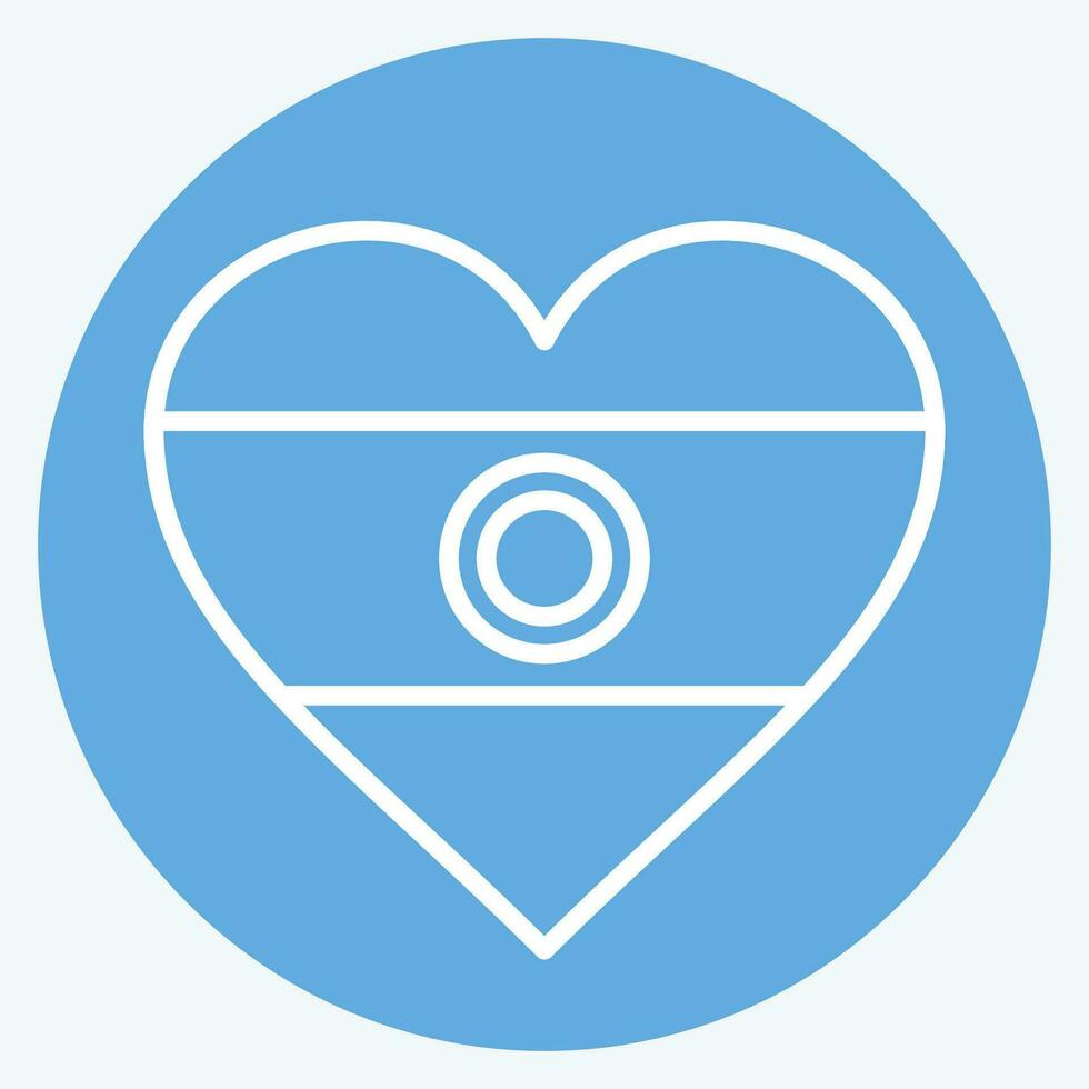 Icon India. related to India symbol. blue eyes style. simple design editable. simple illustration vector