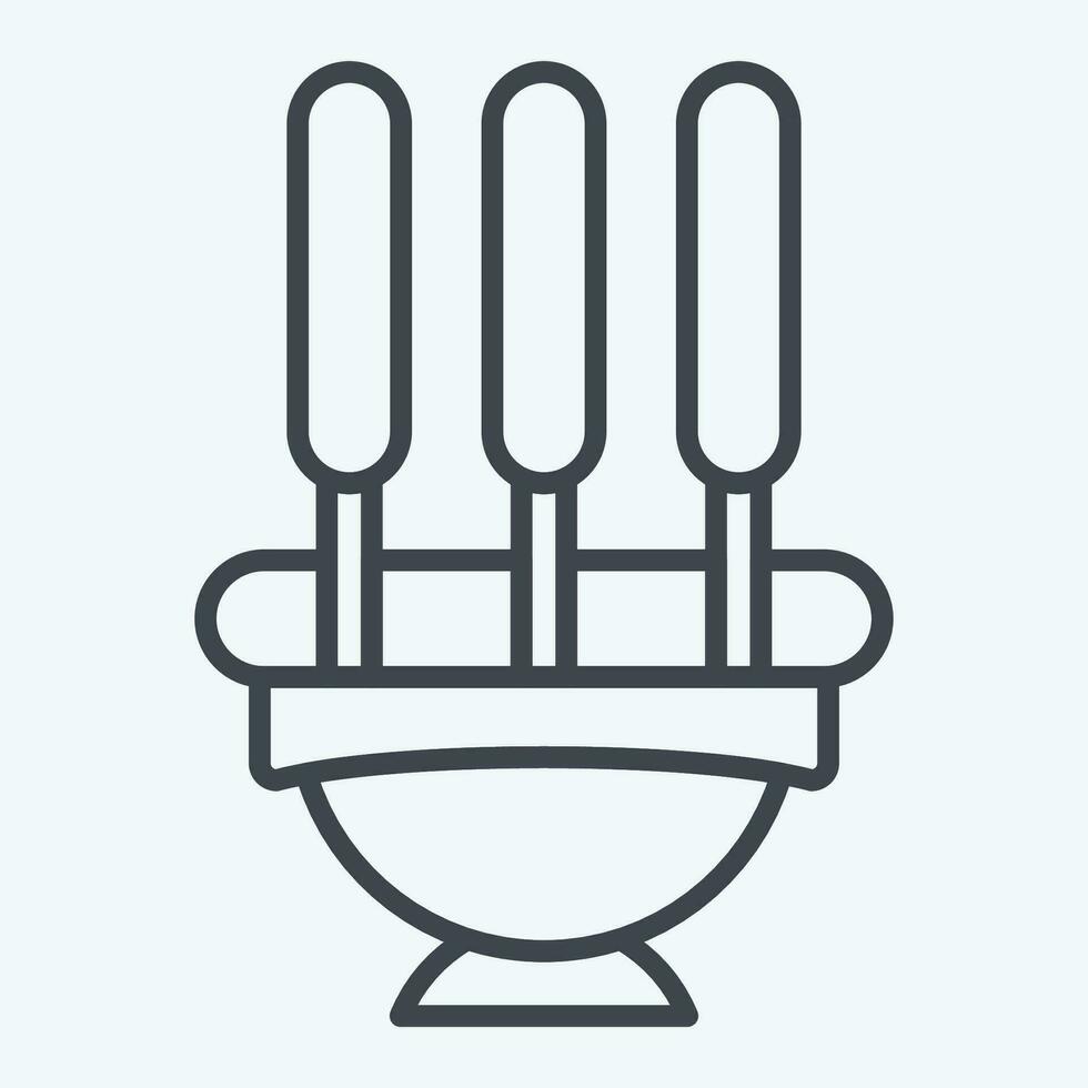 Icon Incense. related to India symbol. line style. simple design editable. simple illustration vector