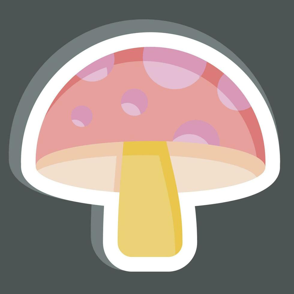 Sticker Mushroom. related to Fruit and Vegetable symbol. simple design editable. simple illustration vector