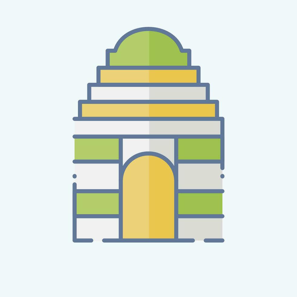 Icon Gate of India. related to India symbol. doodle style. simple design editable. simple illustration vector