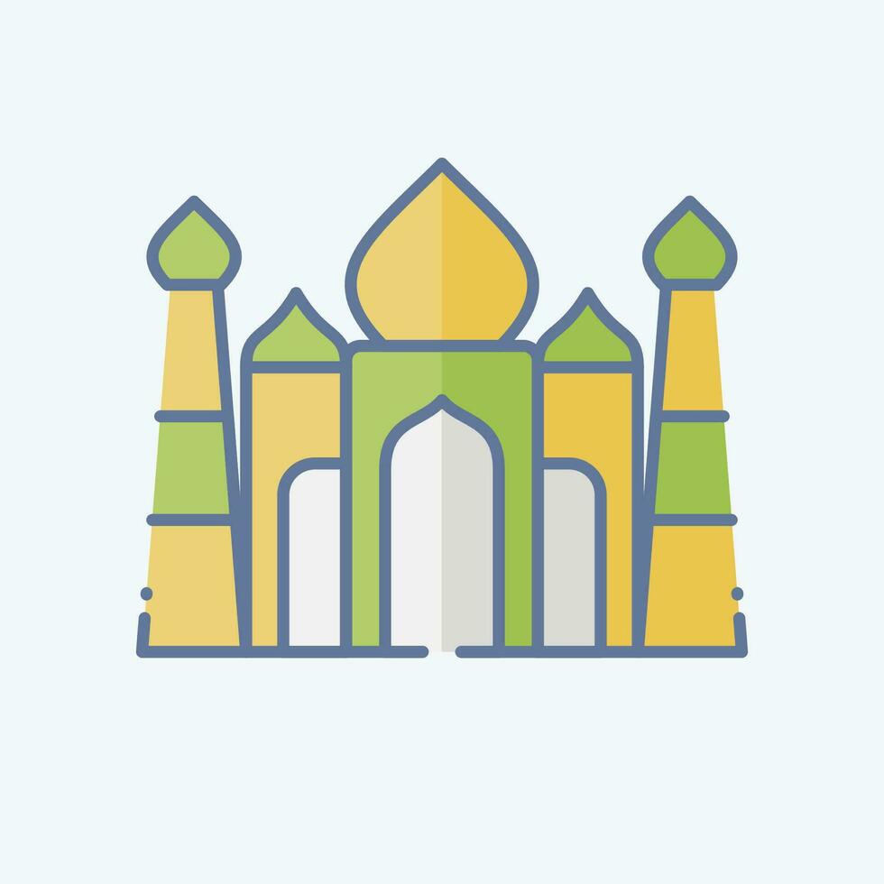 icono taj mahal. relacionado a India símbolo. garabatear estilo. sencillo diseño editable. sencillo ilustración vector