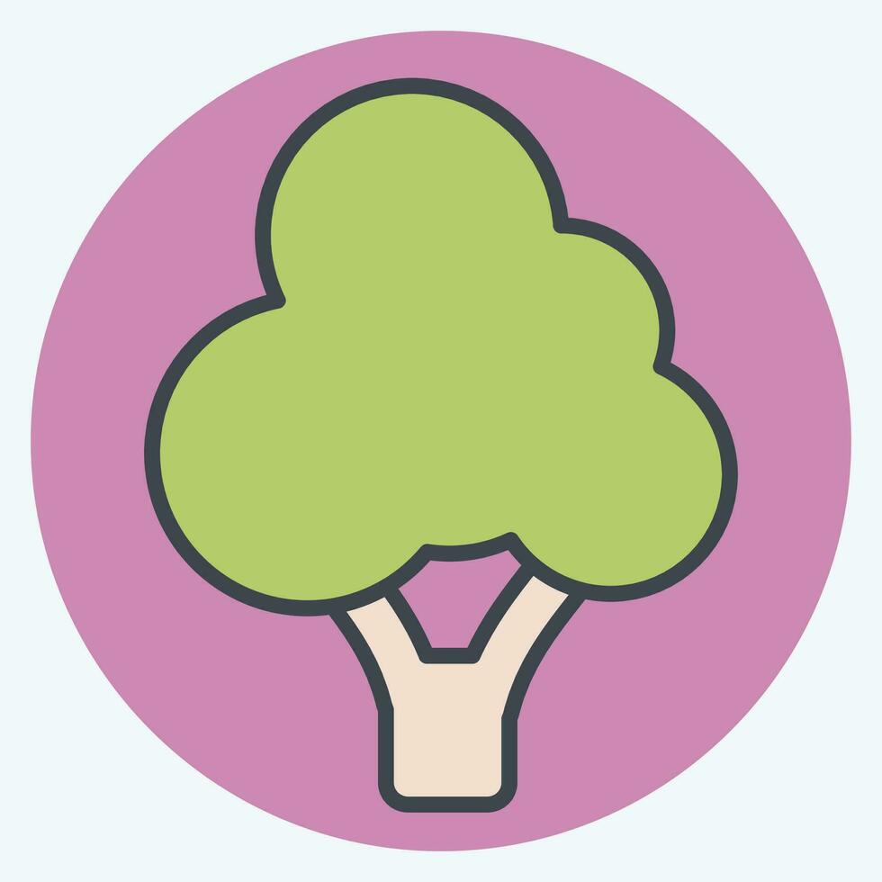 Icon Broccoli. related to Fruit and Vegetable color mate style. simple design editable. simple illustration vector