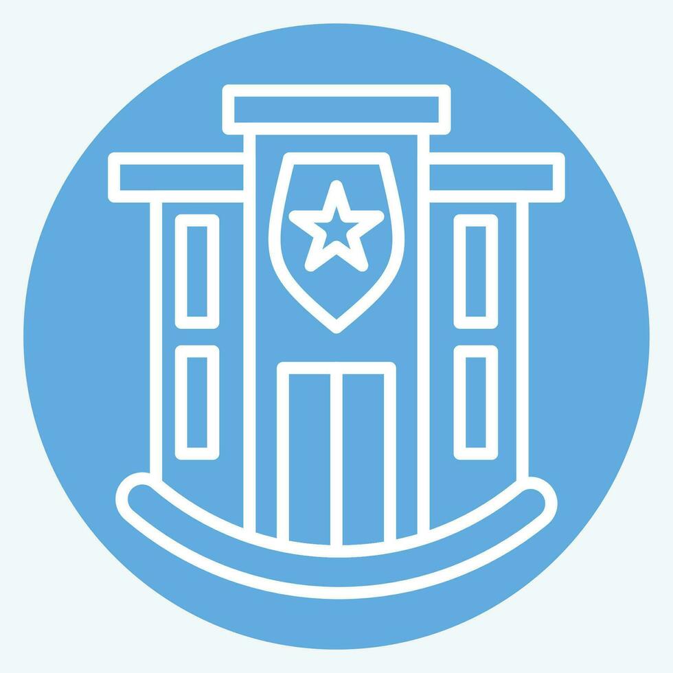 Icon Police Station. related to Icon Building symbol. blue eyes style. simple design editable. simple illustration vector