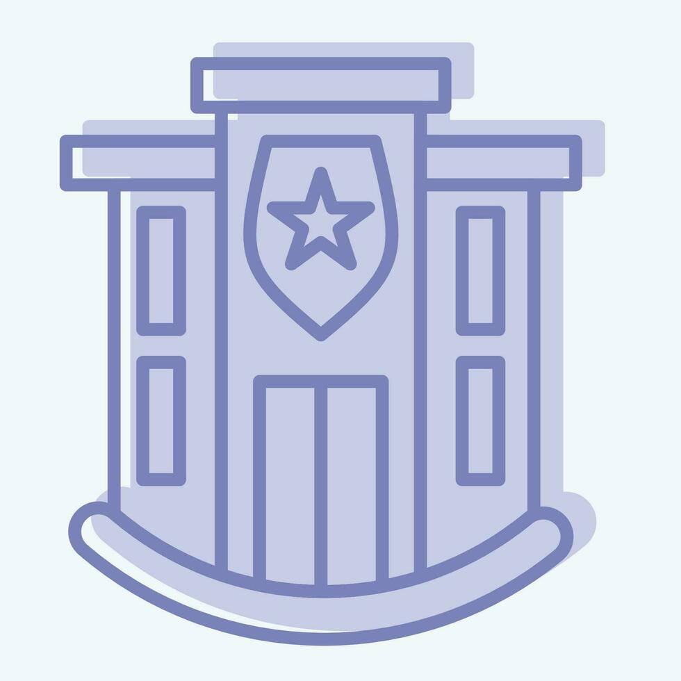 Icon Police Station. related to Icon Building symbol. two tone style. simple design editable. simple illustration vector