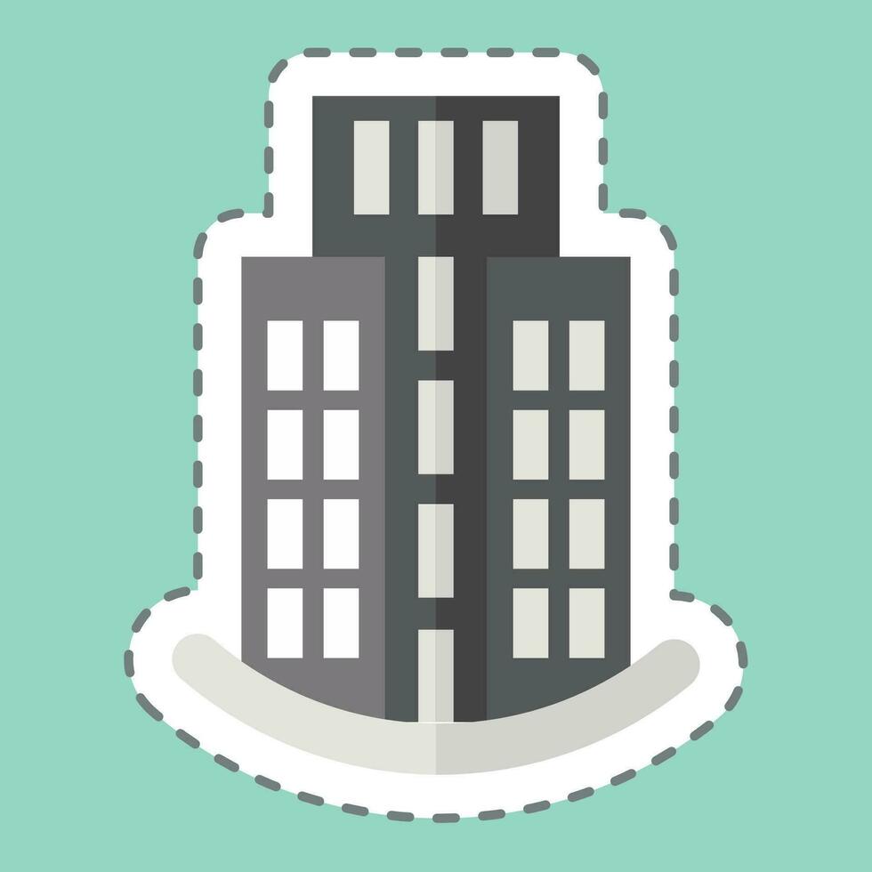 Sticker line cut Skyscraper. related to Sticker line cut Building symbol. simple design editable. simple illustration vector
