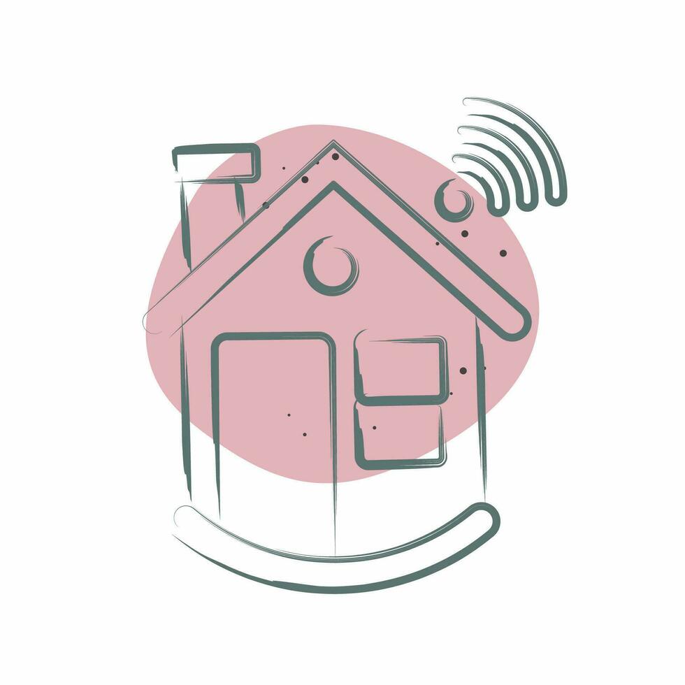 Icon Smart Building. related to Icon Building symbol. Color Spot Style. simple design editable. simple illustration vector
