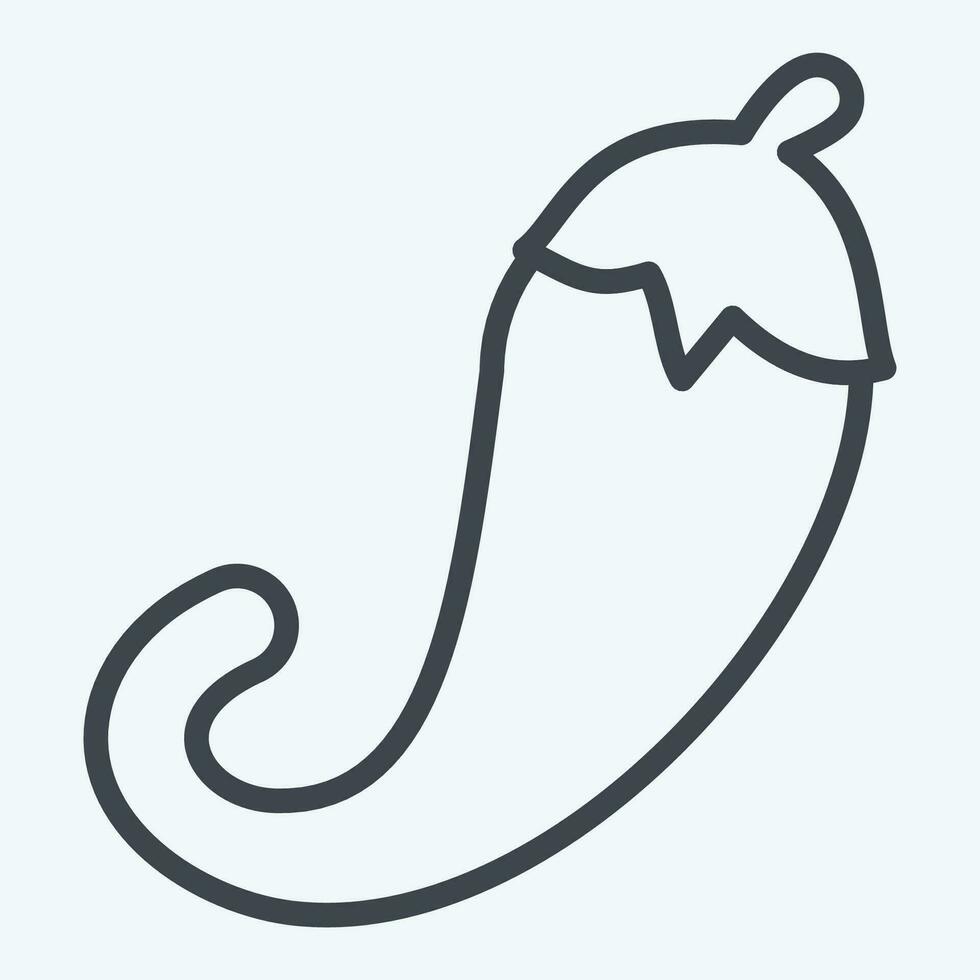 Icon Chili Paper. related to Fruit and Vegetable line style. simple design editable. simple illustration vector