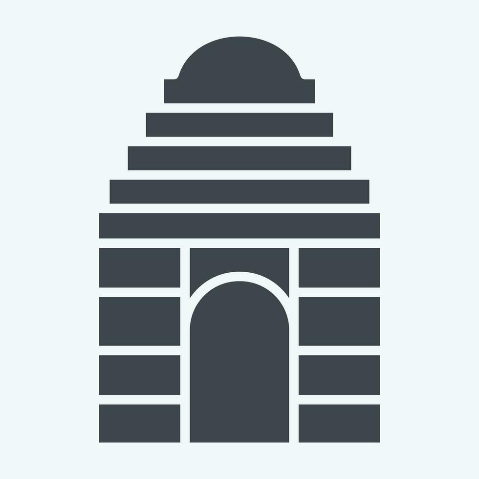 Icon Gate of India. related to India symbol. glyph style. simple design editable. simple illustration vector