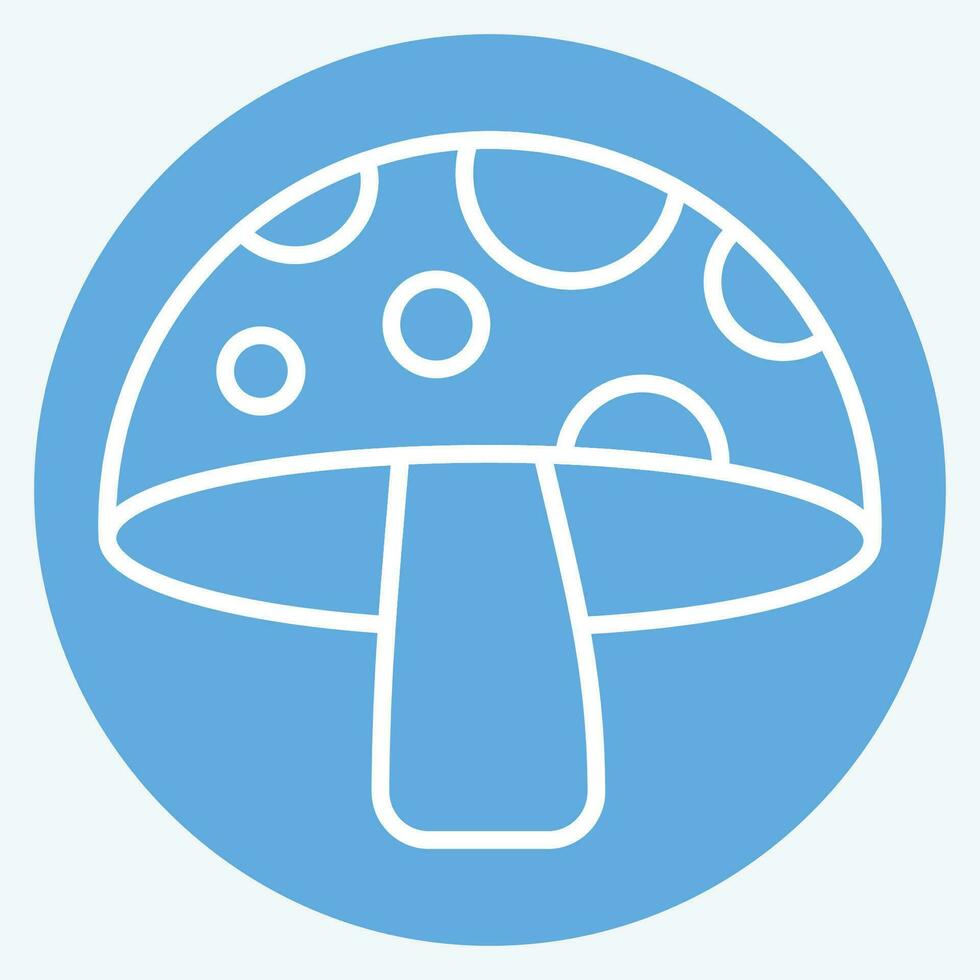 Icon Mushroom. related to Fruit and Vegetable symbol. blue eyes style. simple design editable. simple illustration vector