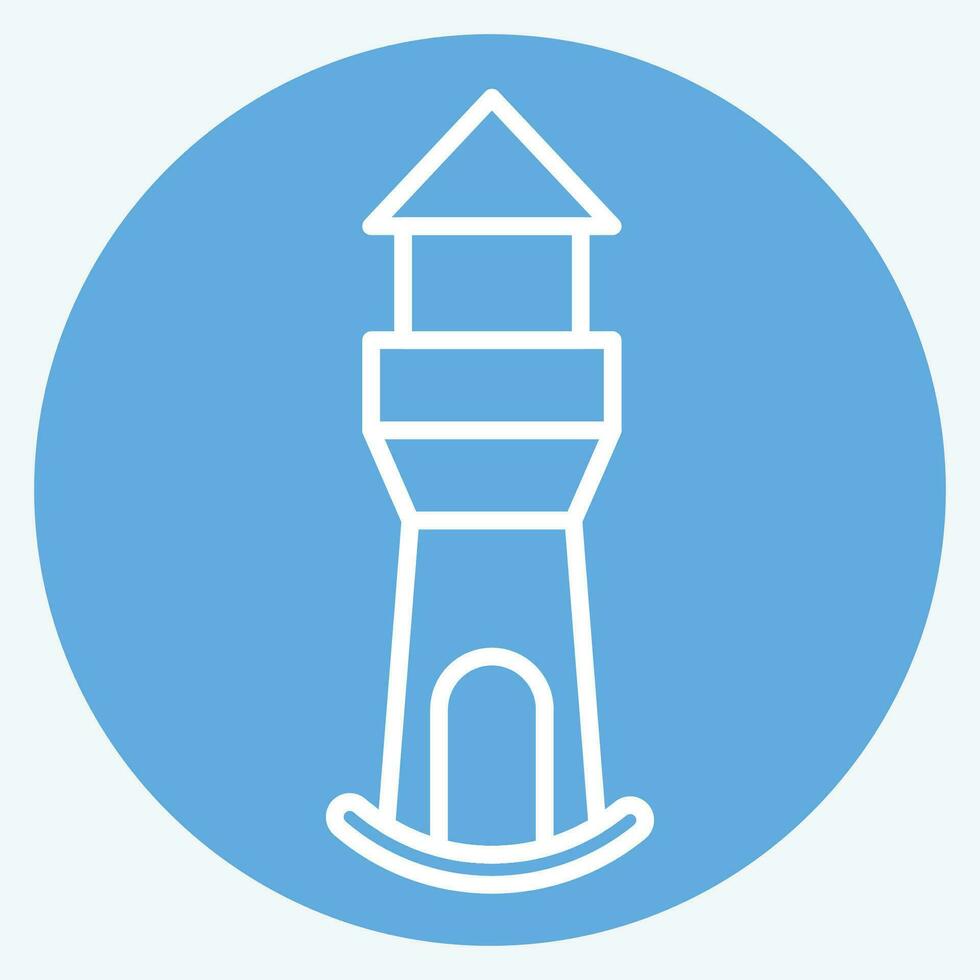 Icon Lighthouse. related to Icon Building symbol. blue eyes style. simple design editable. simple illustration vector