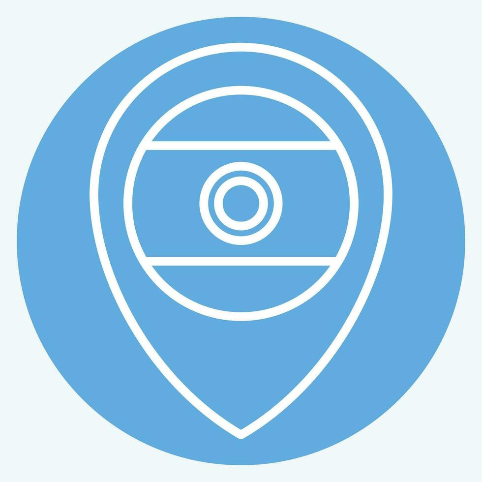 Icon India Location. related to India symbol. blue eyes style. simple design editable. simple illustration vector