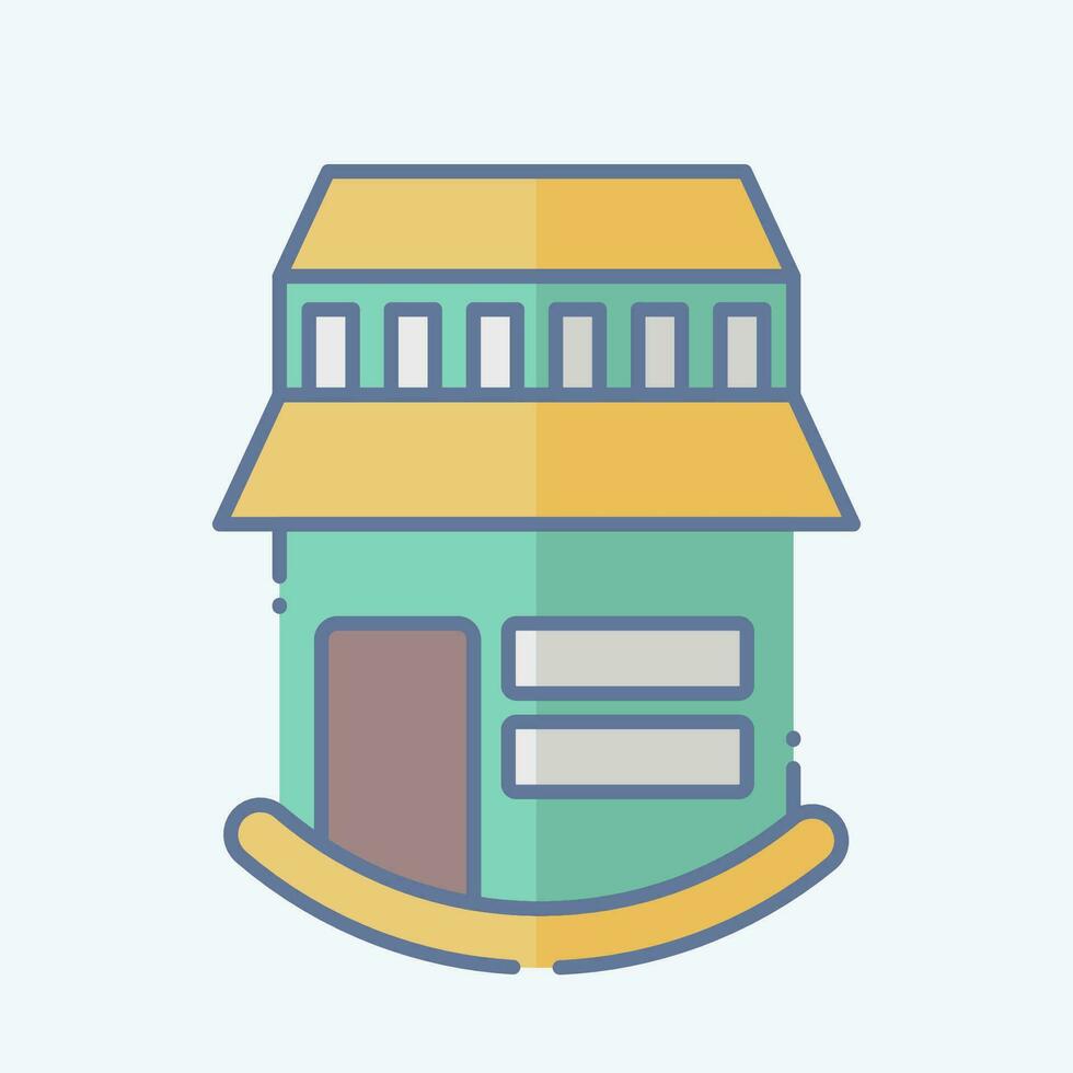 Icon Farm House. related to Icon Building symbol. doodle style. simple design editable. simple illustration vector